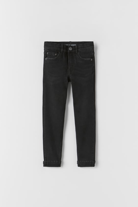 BLACK WASHED SKINNY JEANS