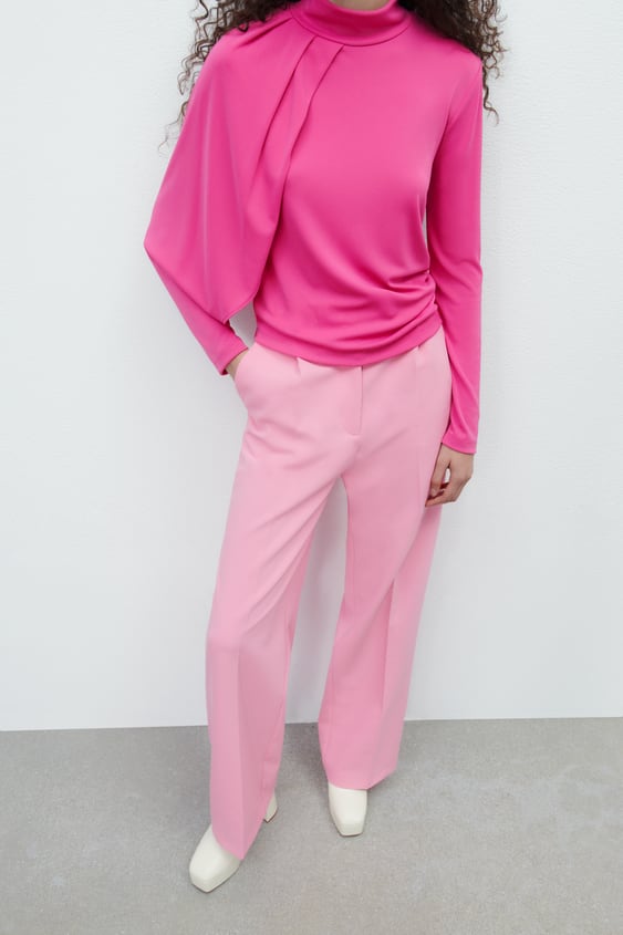 ASYMMETRIC CAPE BLOUSE