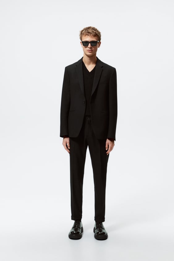 TEXTURED SUIT PANTS