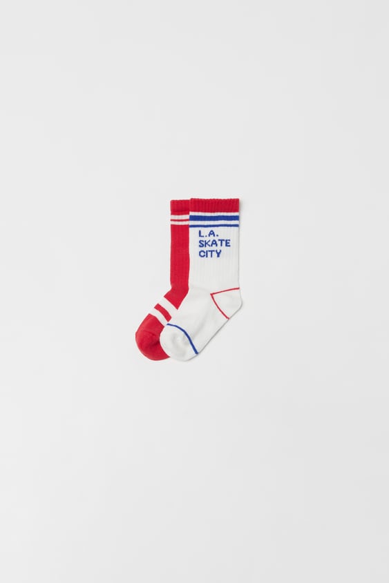 KIDS/ TWO-PACK OF TEXT SOCKS