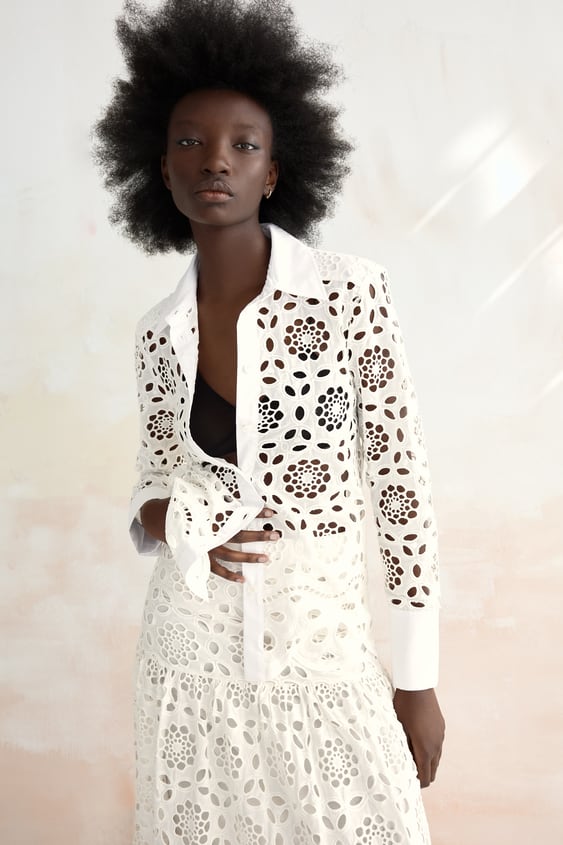 OPENWORK EMBROIDERY SHIRT