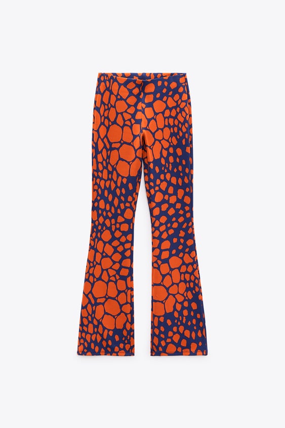 PRINTED FLARED PANTS