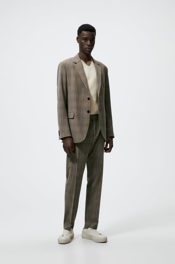 PLAID SUIT JACKET