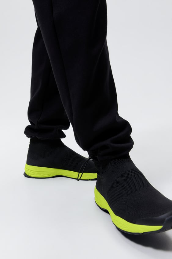 FABRIC KNIT HIGH TOP SNEAKERS