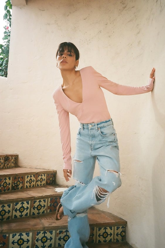 BODYSUIT WITH SHOULDER PADS