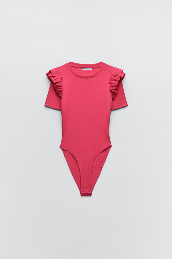RUFFLED RIB BODYSUIT