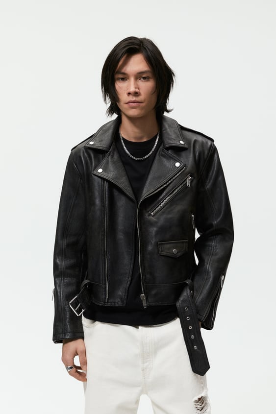 LEATHER BIKER JACKET