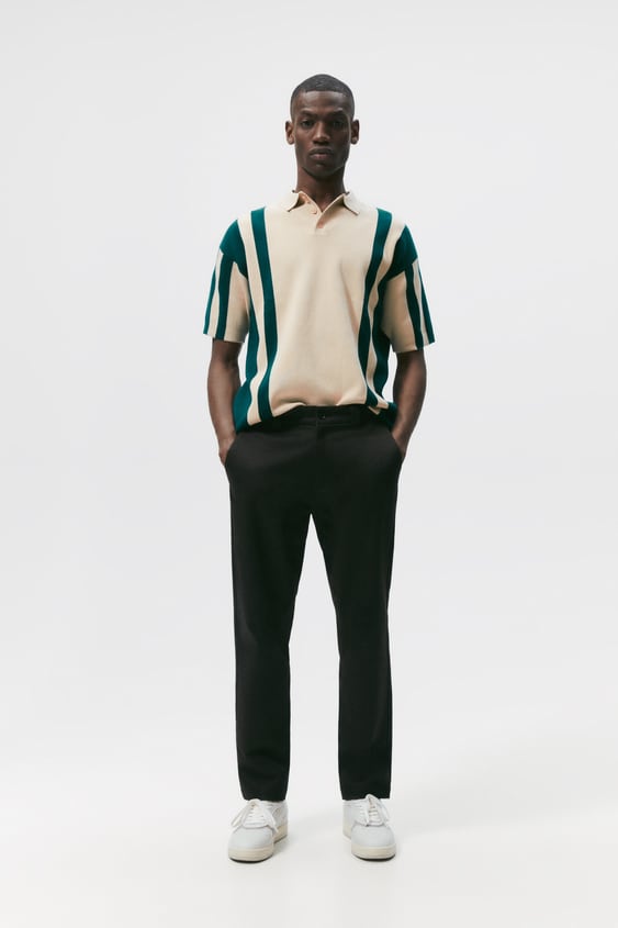 STRIPED KNIT POLO