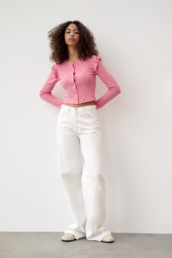 RUFFLED CARDIGAN