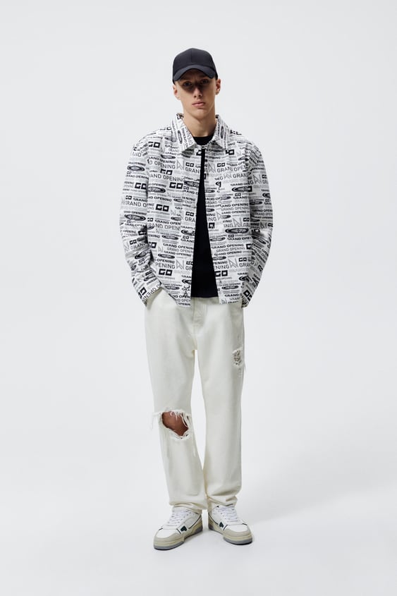 TEXT PRINT OVERSHIRT