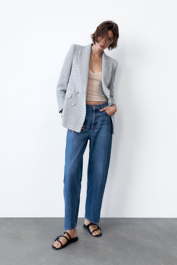 TEXTURED DOUBLE BREASTED BLAZER