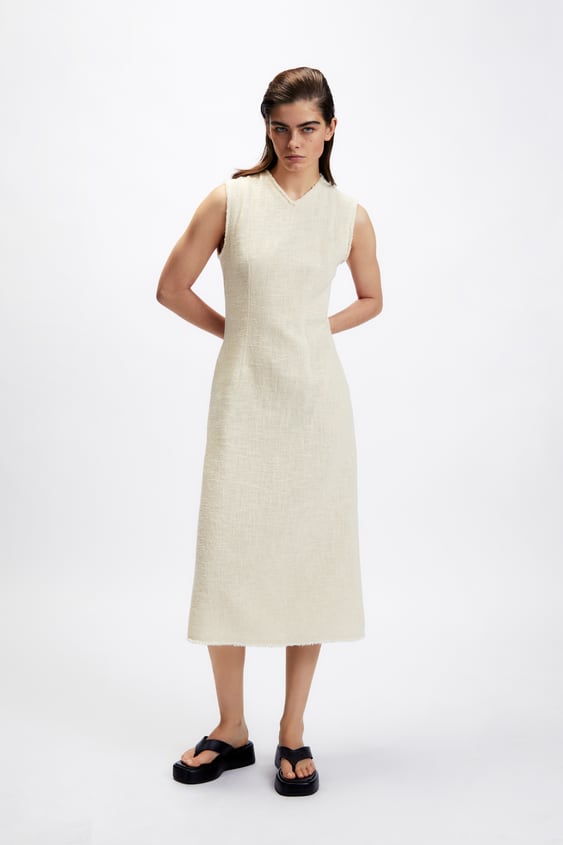 TEXTURED MIDI DRESS