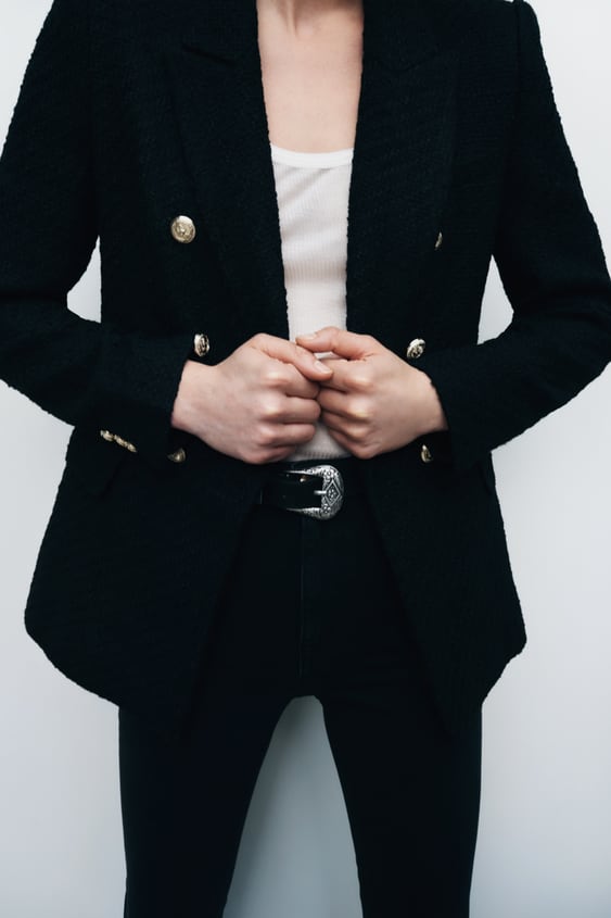 TEXTURED DOUBLE BREASTED BLAZER