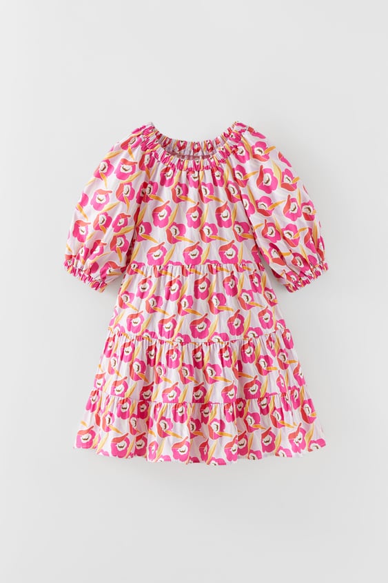 SEAMED FLORAL DRESS