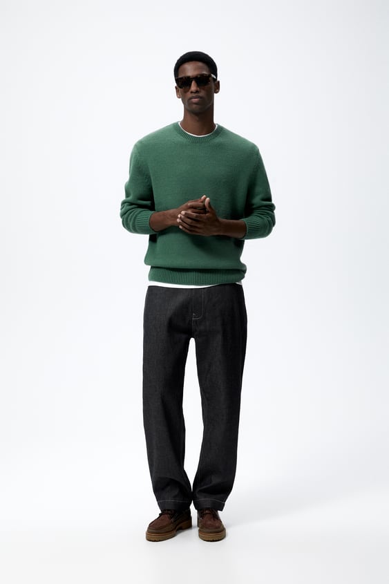 PLAIN SOLID COLOR SWEATER