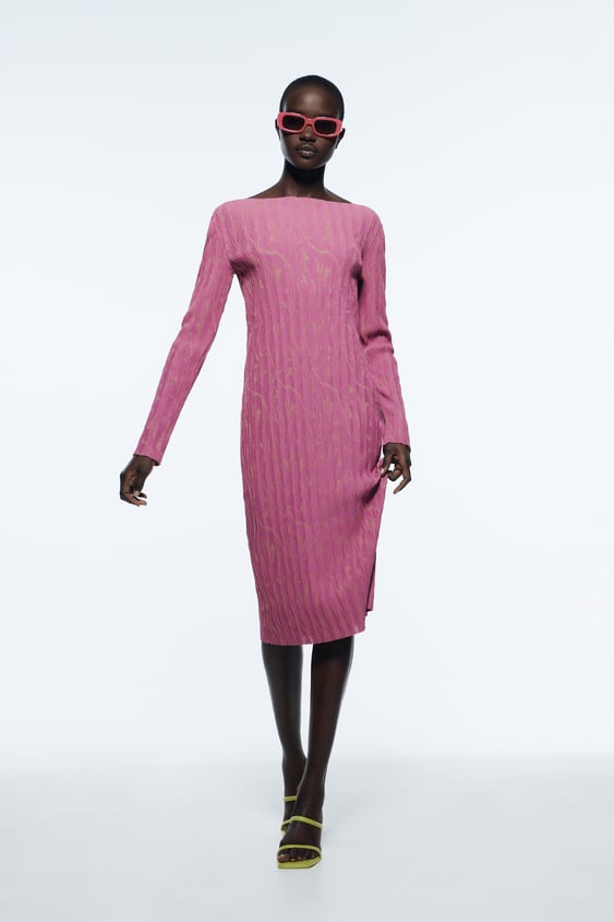 JACQUARD MIDI DRESS