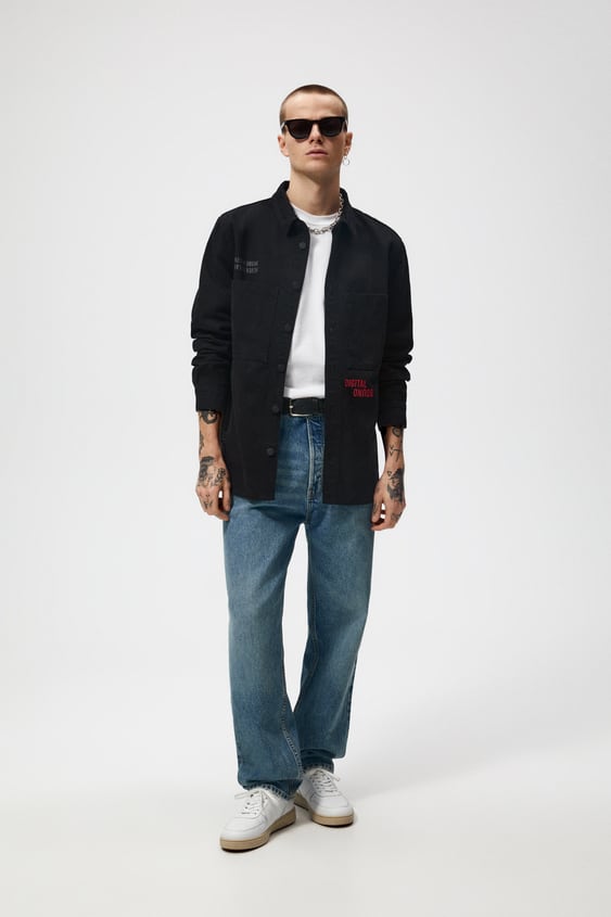TEXT PRINT OVERSHIRT
