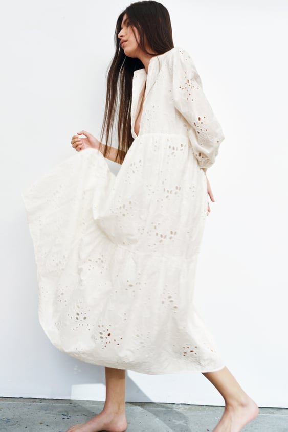 OPENWORK EMBROIDERED DRESS