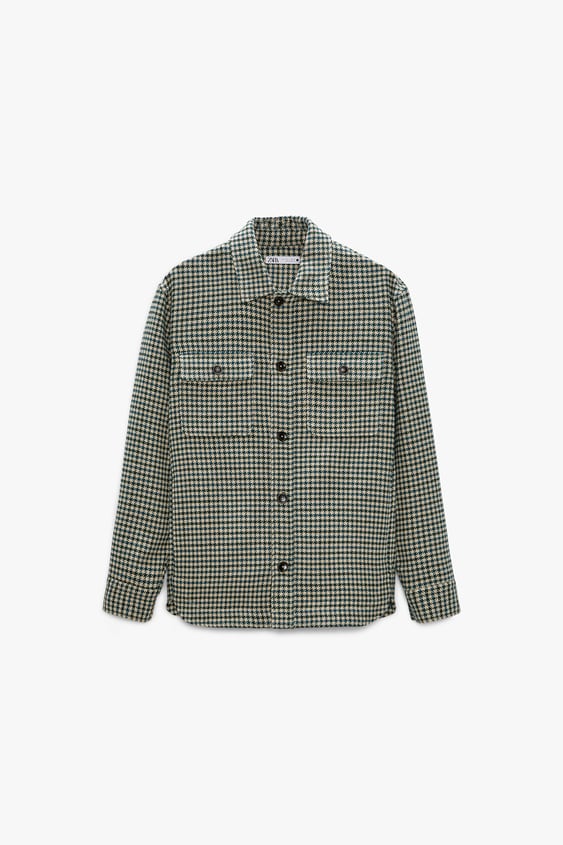 TEXTURED PLAID OVERSHIRT