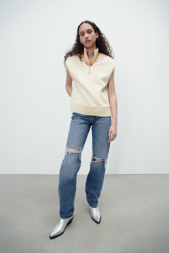 PLUSH VEST WITH SHOULDER PADS