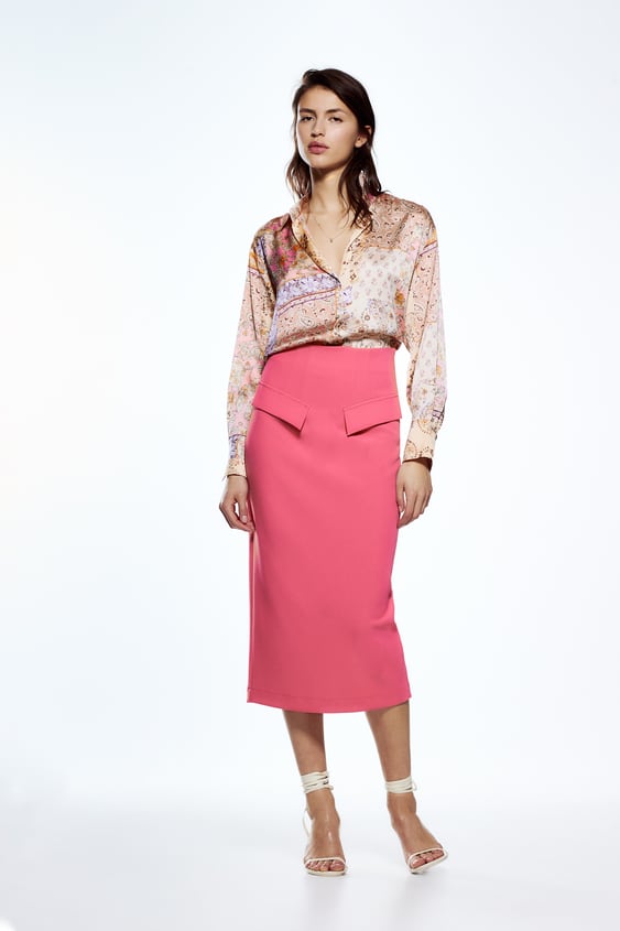 FLAP DETAIL PENCIL SKIRT