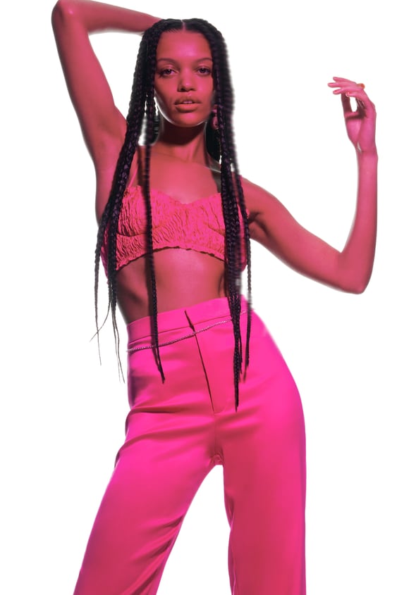 HEART SATIN EFFECT PANTS