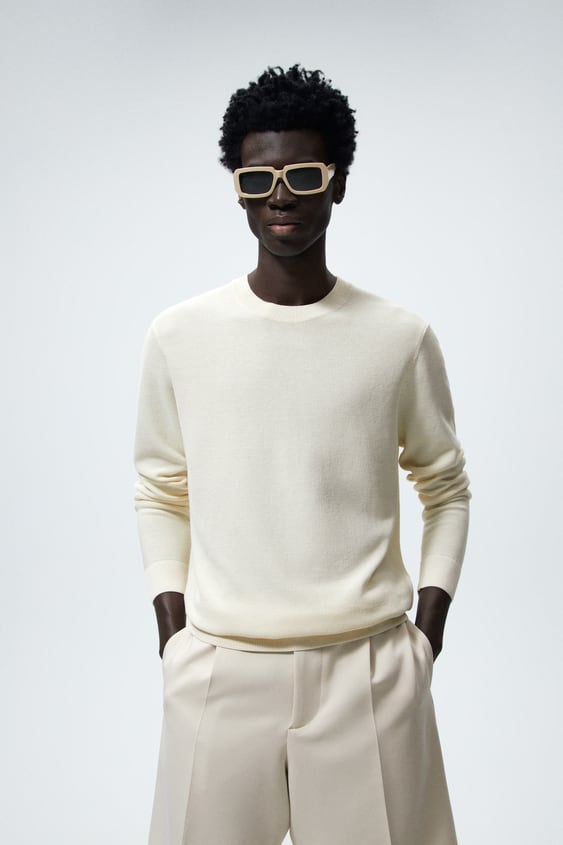 TEXTURED COTTON SWEATER