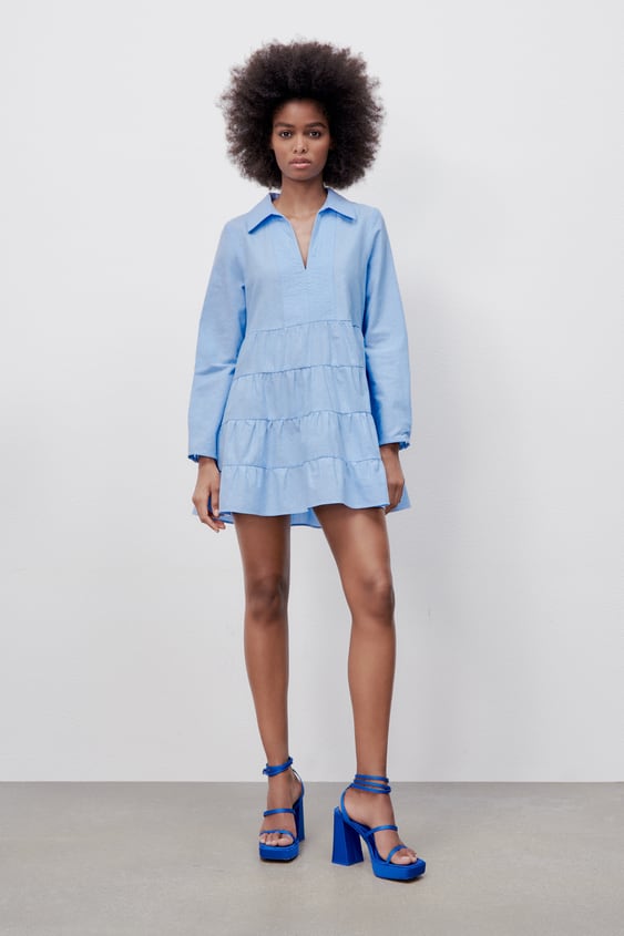 TIERED OXFORD DRESS