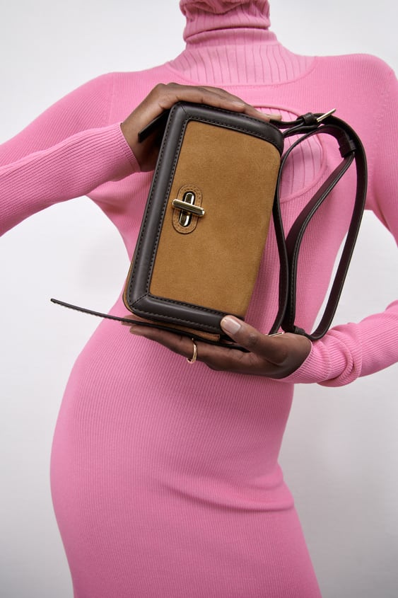 SPLIT LEATHER CROSSBODY BAG