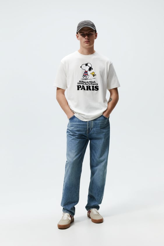 SNOOPY PEANUTS PRINT T-SHIRT