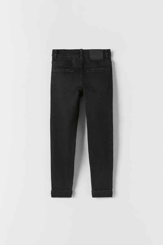 BLACK WASHED SKINNY JEANS