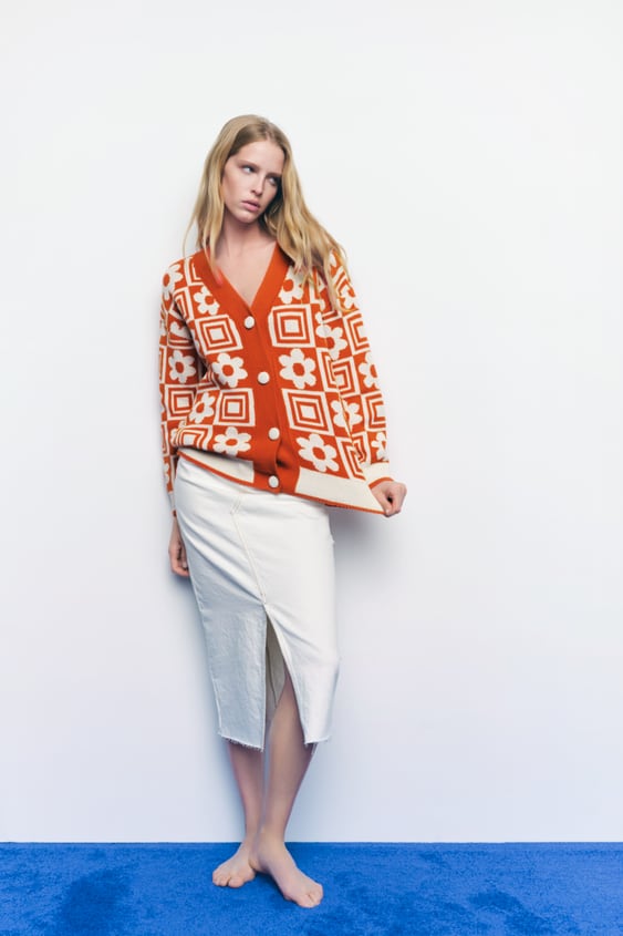 KNIT JACQUARD CARDIGAN