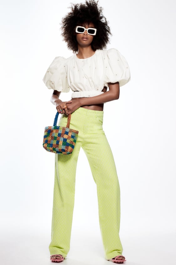 GINGHAM STRAIGHT LEG PANTS
