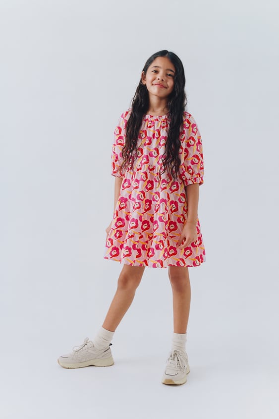 SEAMED FLORAL DRESS