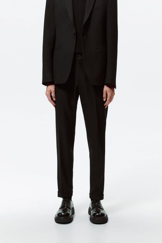 TEXTURED SUIT PANTS