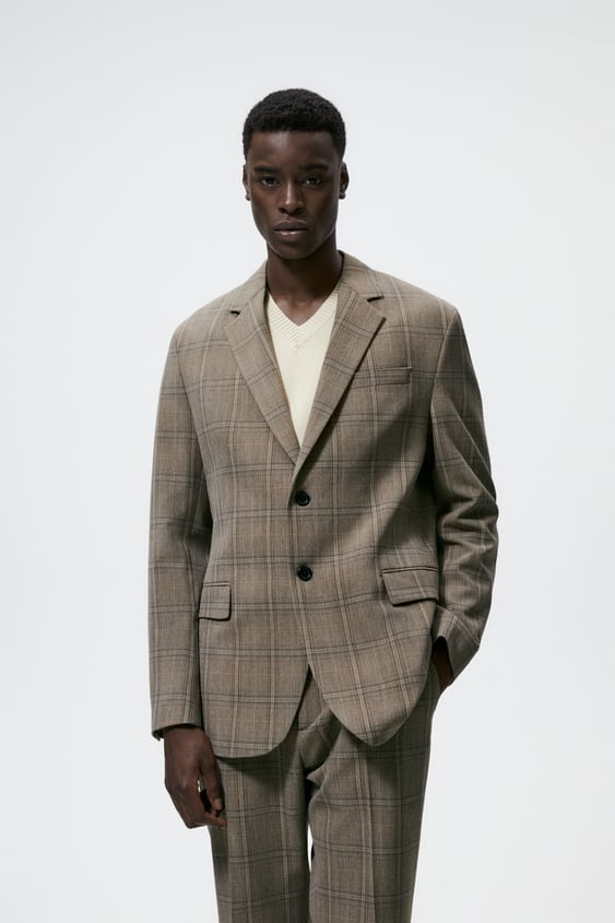 PLAID SUIT JACKET