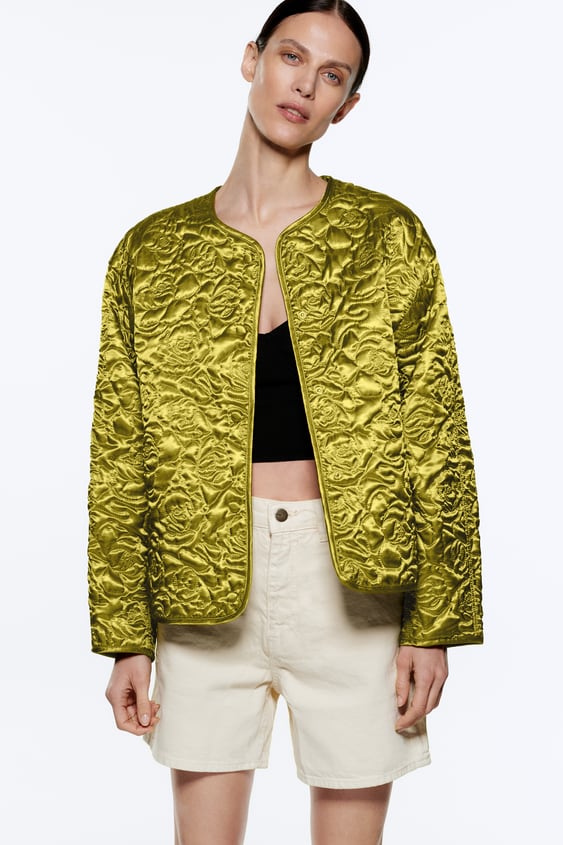 SATIN EFFECT QUILTED JACKET
