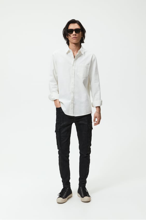 SOFT DENIM CARGO PANTS