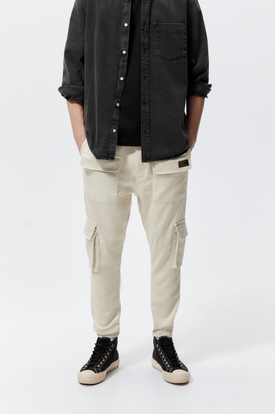 SOFT DENIM CARGO PANTS