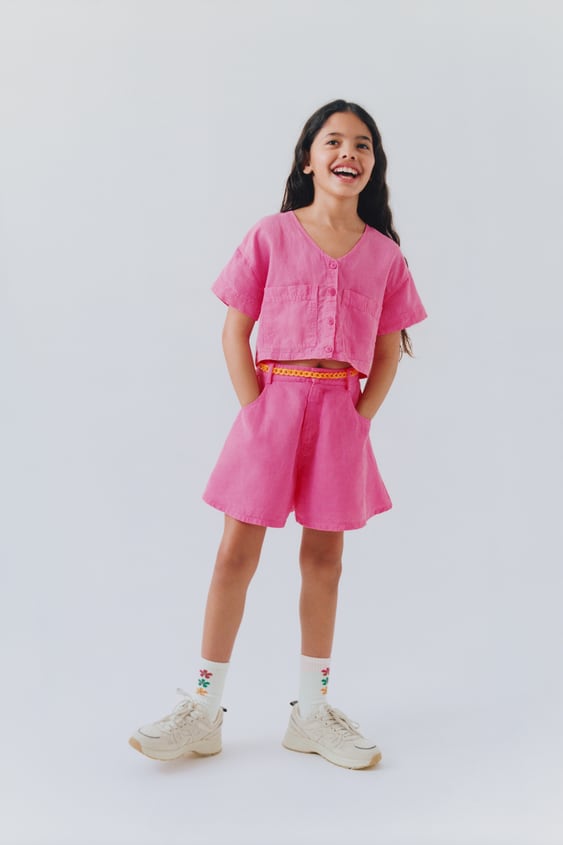 FLOWY LINEN BLEND SHORTS