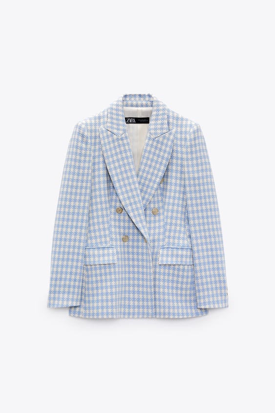 DOUBLE BREASTED HOUNDSTOOTH BLAZER