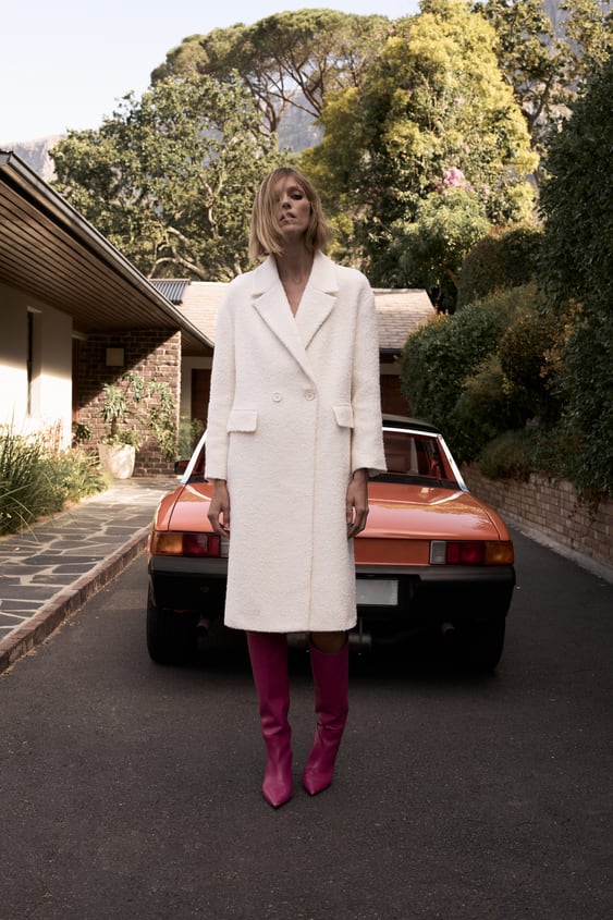 DOUBLE BREASTED WOOL BLEND COAT