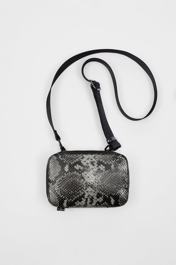 ANIMAL EMBOSSED LEATHER CROSSBODY BAG