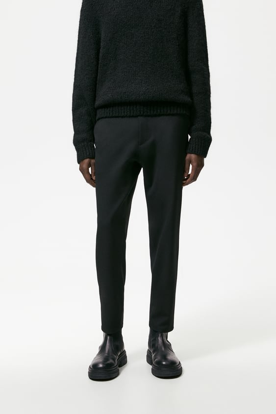 TEXTURED STRETCH PANTS