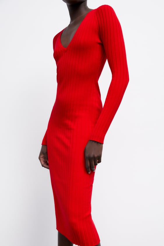 RIBBED KNIT DRESS