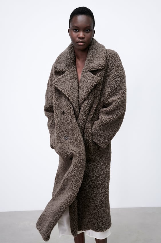 DOUBLE BREASTED FLEECE COAT