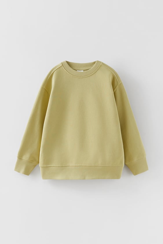RIB TRIM PLAIN SWEATSHIRT