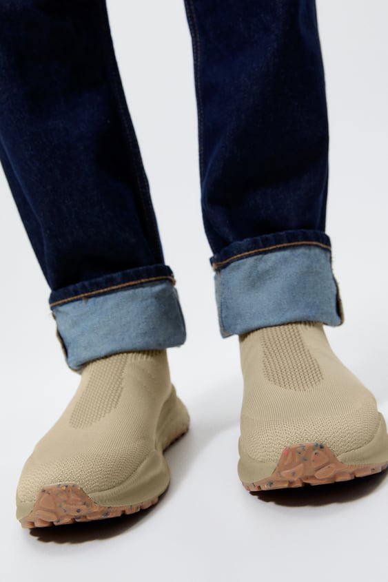 THICK SOLE FABRIC HIGH TOP SNEAKERS