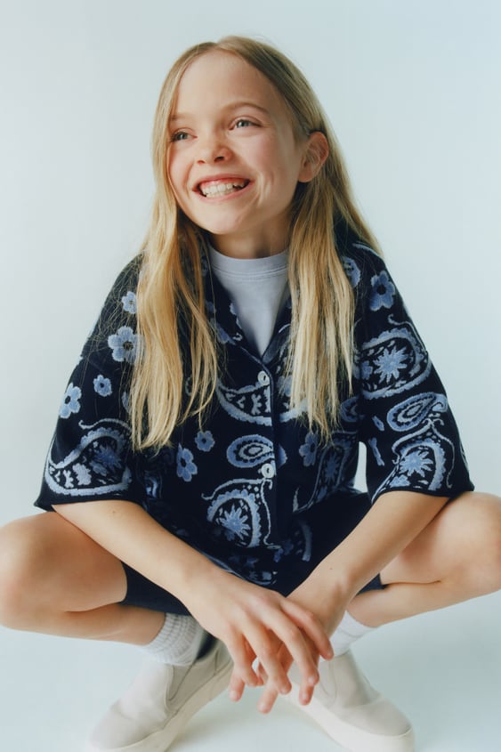 JACQUARD KNIT OVERSHIRT