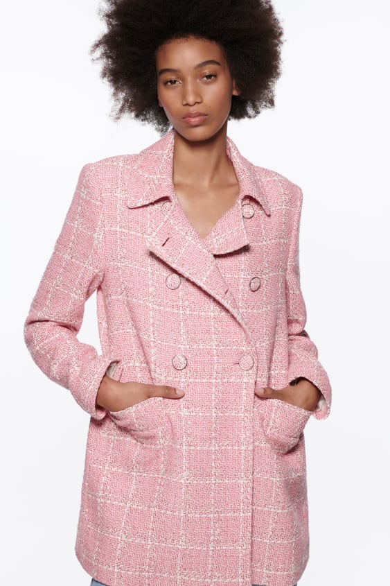 TEXTURED PLAID COAT